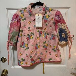 Selina Sanders Blouse Upcycle Vintage Material Rare NWT $227